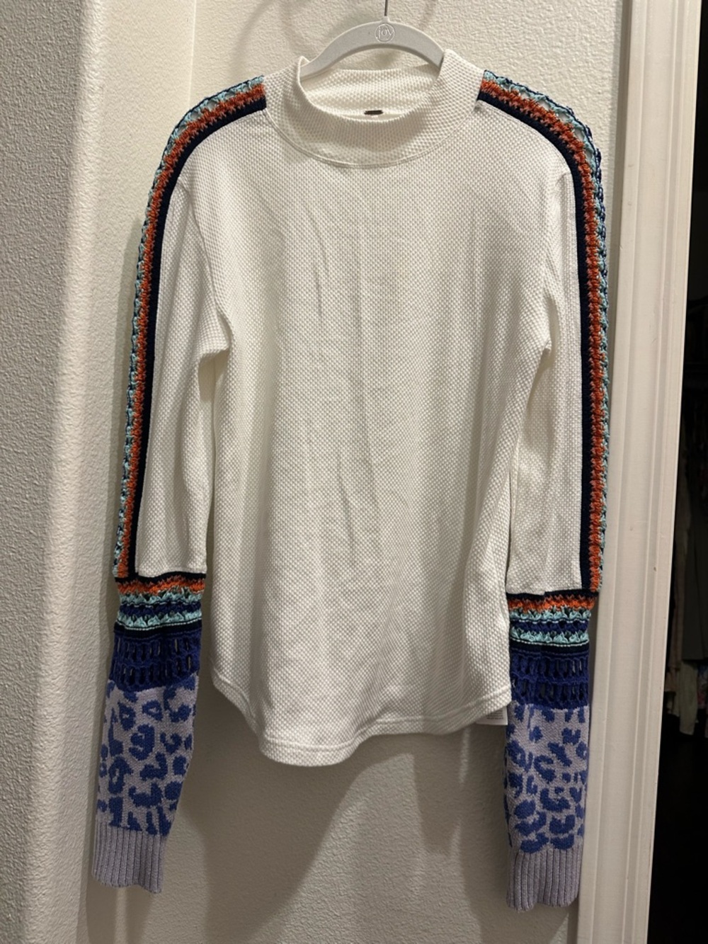 Free People Waffle Crochet Trimmed Top